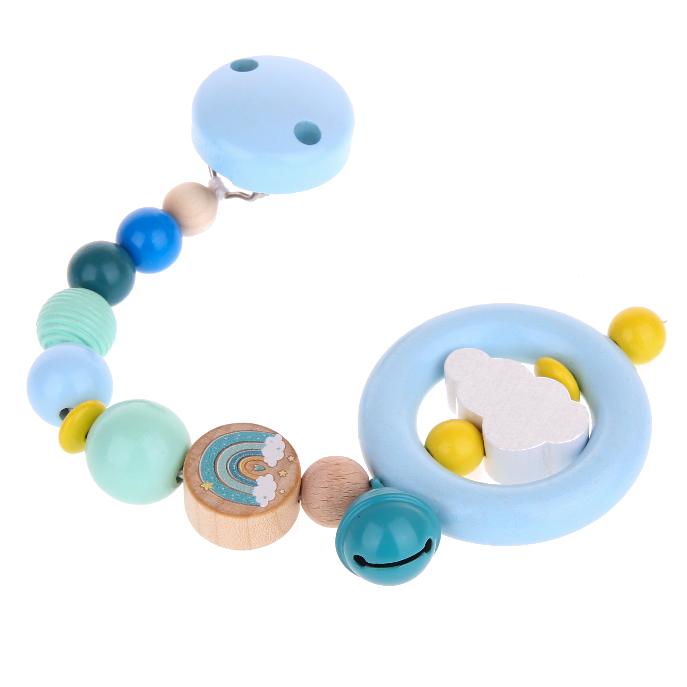 Baby carriage pendant rainbow craft kit baby blue