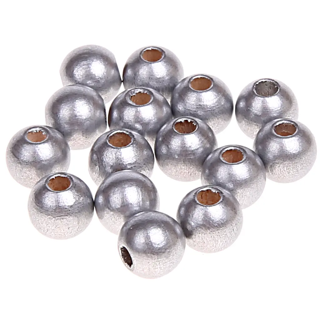 Holzperlen 8mm • 50 Stück silber 56 auf Lager