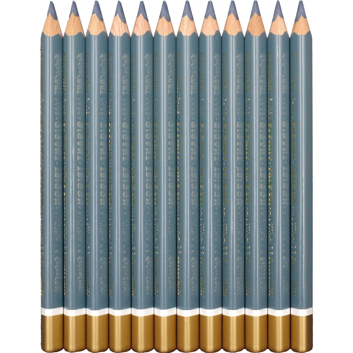Bleistifte, Buntstifte, Stift-Set, Blaugrau, Goldspitze, Bleistifte, Holzbleistifte, Bleistiftset, blau, goldene Spitze