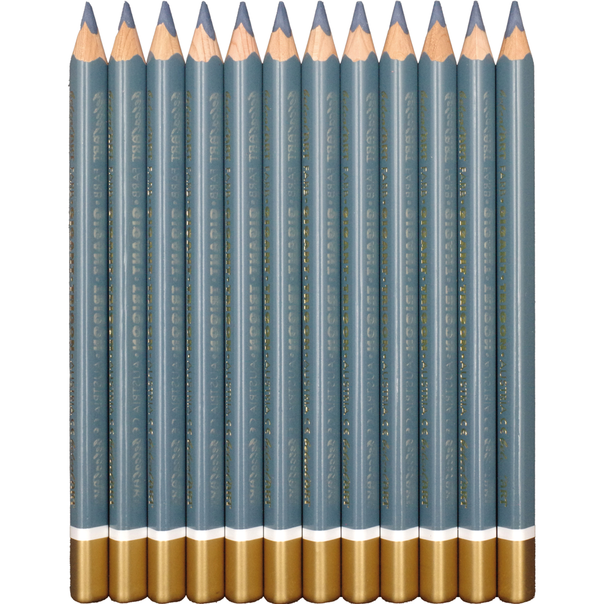 Bleistifte, Buntstifte, Stift-Set, Blaugrau, Goldspitze, Bleistifte, Holzbleistifte, Bleistiftset, blau, goldene Spitze