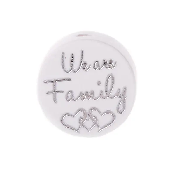 Motif bead disc "We Are Family" white 467 in stock 