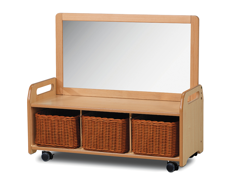 holz, kommode, spiegel, korb, rollen, Kleiderspielzeug, Spiegelkommode, Wickeltisch, Holz, Wäschekorb