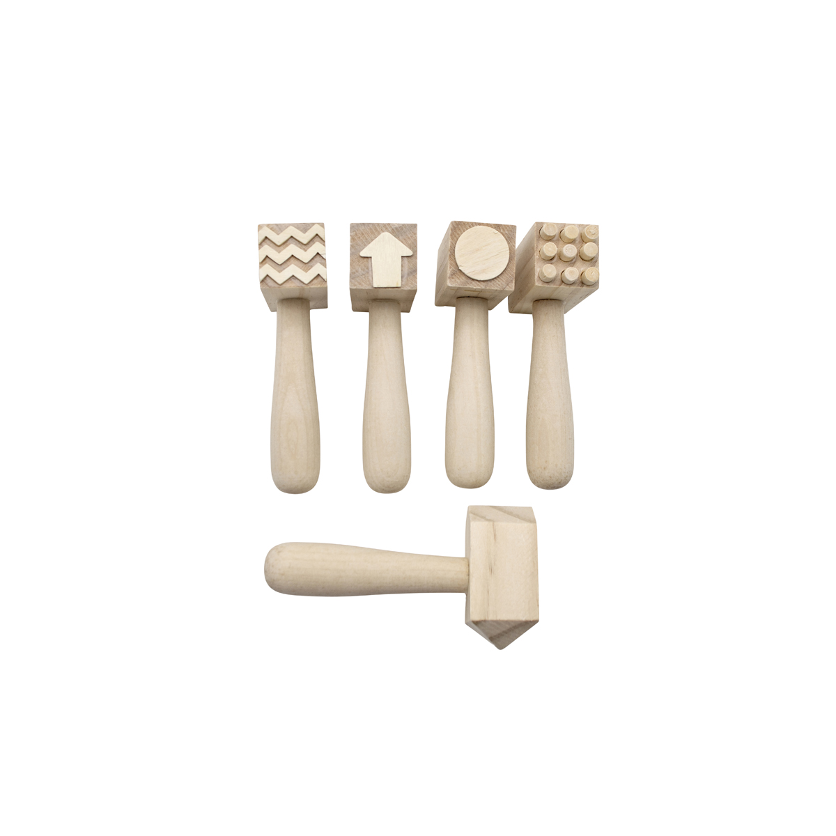 Holzspielzeug, Stempelset, Holzblöcke, Aus Holz, Stempelholz, Holzstempel, Stempelset, Holzgriff, Holzmuttern, 4er/5er Stempel