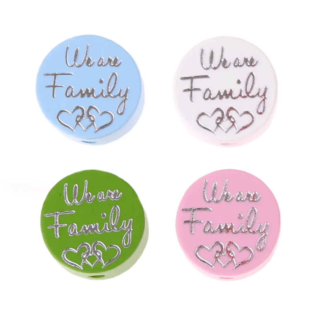 Motivperle/Holzperle "We Are Family"