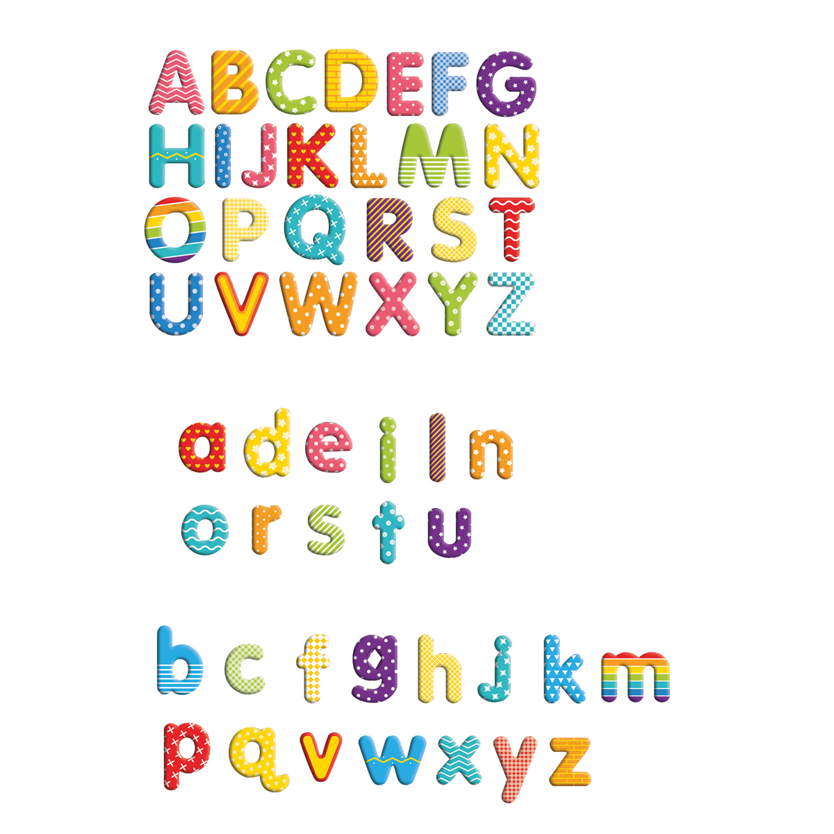 Alphabet, Buchstaben, Kinder, Farbig, Satzzeichen?, Alphabet, Buchstaben, Bunte Buchstaben, Gemusterte Schrift, A-Z