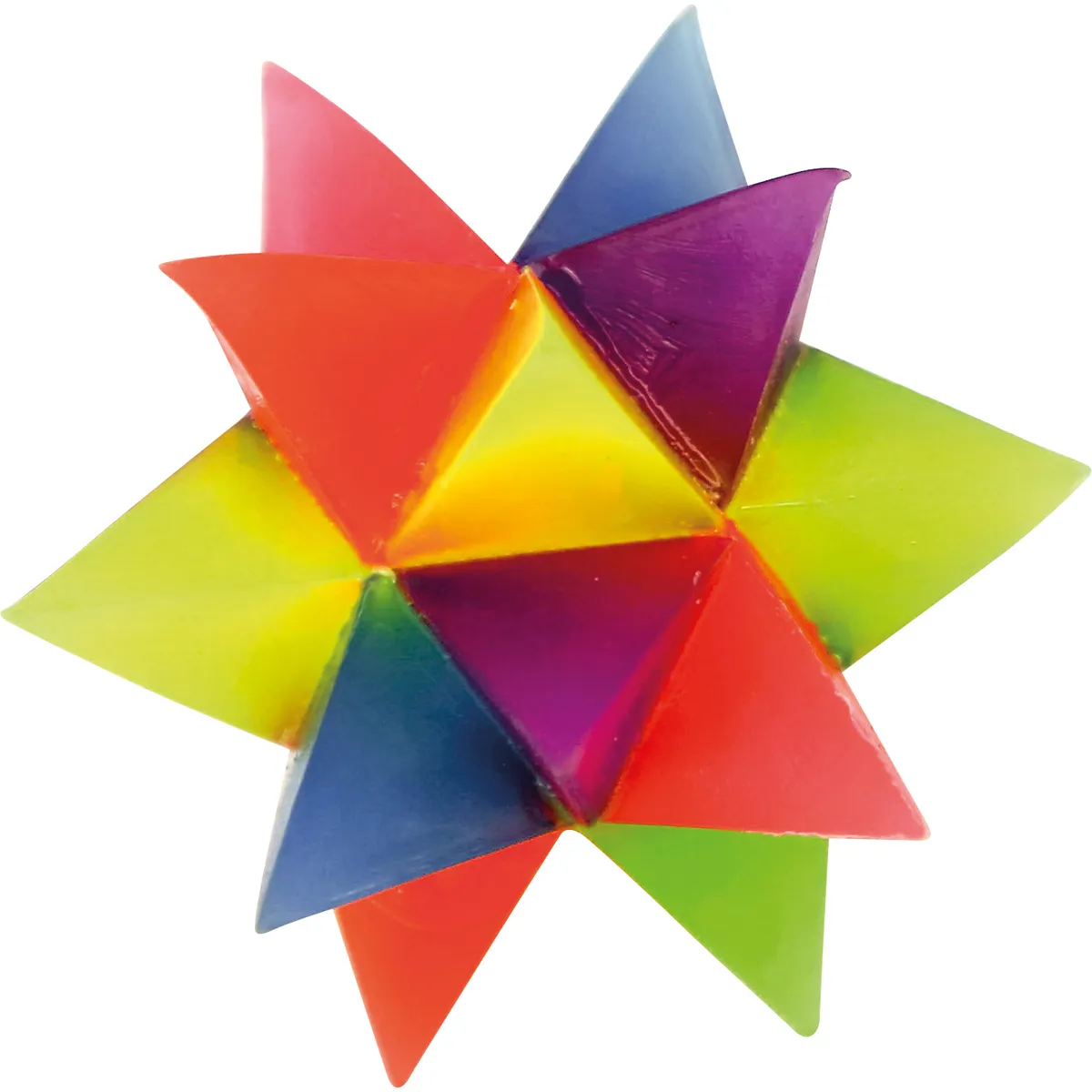 puzzle, Sternform, bunt, farbenfroh, Dreiecksbausteine, puzzle, stern, bunt, 3D-Geometrie, Kunststoff