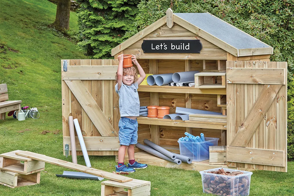 Holzschuppen, Kinderspielhaus, Bauwerkzeug, Spielzeugbausatz, Holzplatten, Holzschuppen, Werkzeugschuppen, Kleiner Baukasten, Pflanztöpfchen, Werkzeugregal, Holzwerkstatt, Spielzeugwerkstatt, Kunststoffrohre, Kinderwerkbank, Holzschuppen, Holzschuppen, We