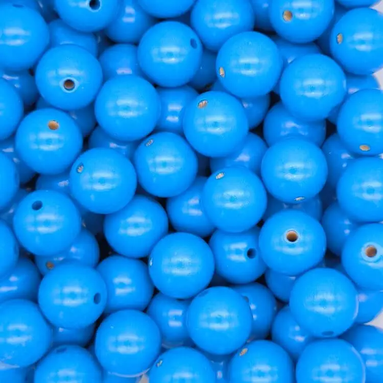 Wooden beads 25mm - 5 pieces medium blue 71 in stock 