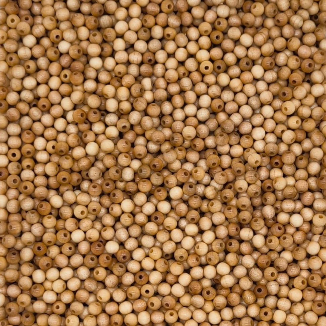 Wooden beads 6mm - 50 pieces nature 124 in stock 