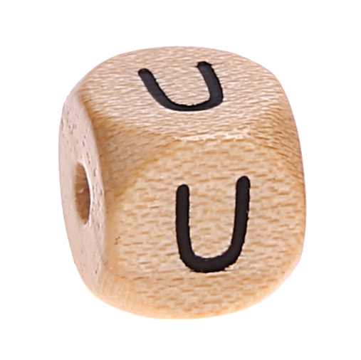 Buchstabenwürfel Holz bedruckt 11 mm B-ware 10 Stück U 0 auf Lager