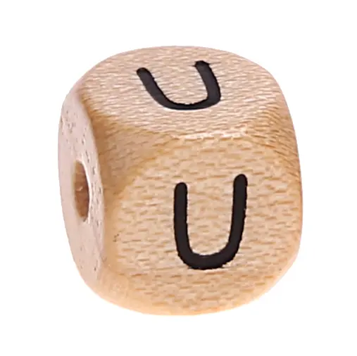 Buchstabenwürfel Holz geprägt 10 mm U 0 auf Lager