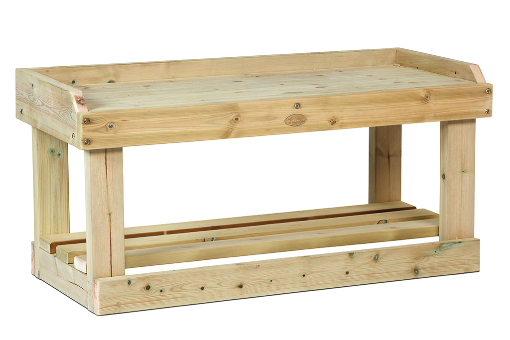 Holzwerkbank, Werkbank, Holz, Gartenarbeitsfläche, Holzlatten, Holzwerkbank, Werkbank, Holz, Schlicht, Holzbau
