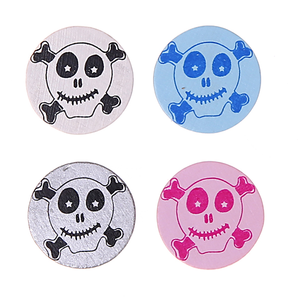 Motivperle Scheibe Happy Skull