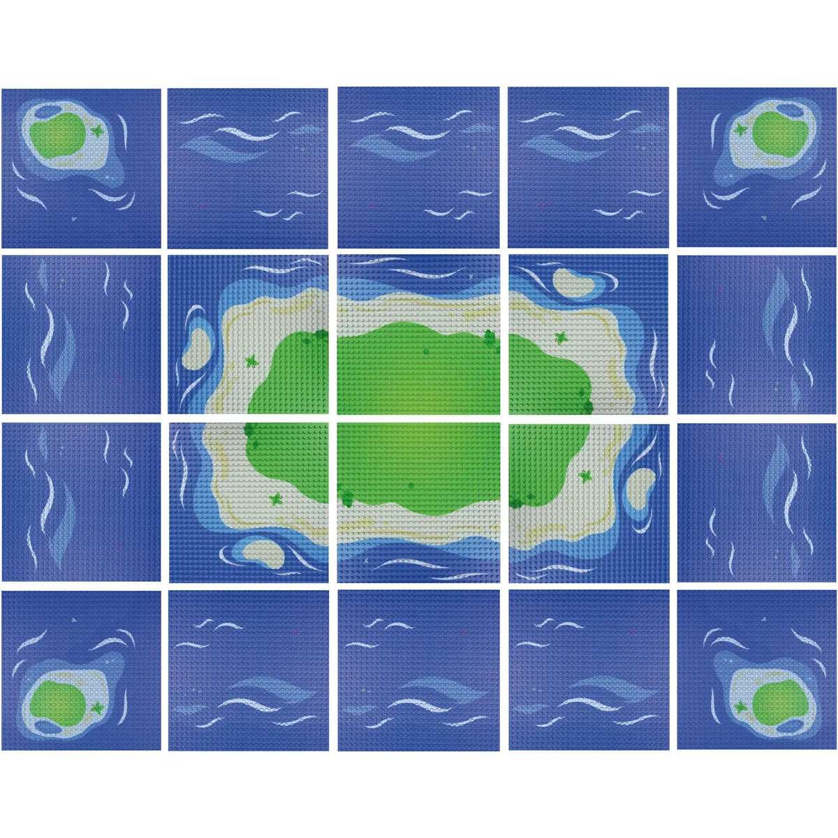Insel, grünes Land, blaues Meer, Wasser, Aqua-Insel, Insel, grünes Land, blaues Wasser, Inselchen, Aqua Lagune