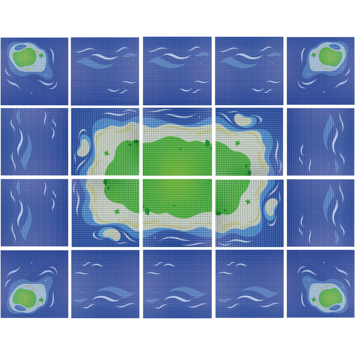 Insel, grünes Land, blaues Meer, Wasser, Aqua-Insel