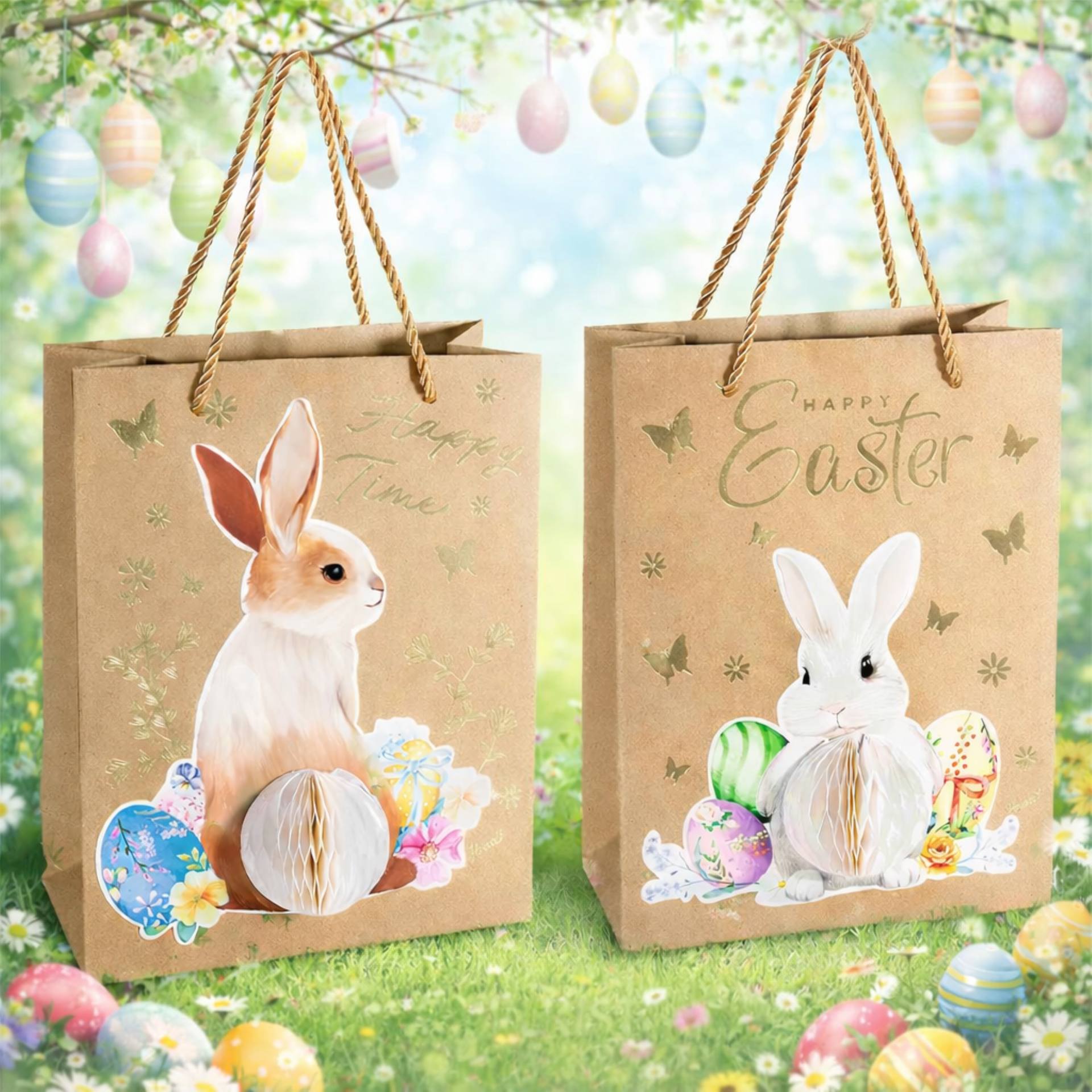 ostern tasche, osterhase, geschenkbeutel, papier tasche, ostern dekoration