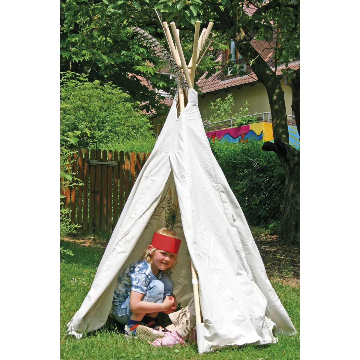 Tipi, Zelt, Spielzelt, Kinder, Draußen, Tipi, Spielzelt, Kinderzelt, Garten, Holzpfosten