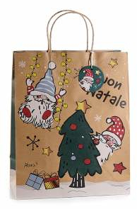 Large gift bag gnomes Christmas Buon Natale 24 in stock 