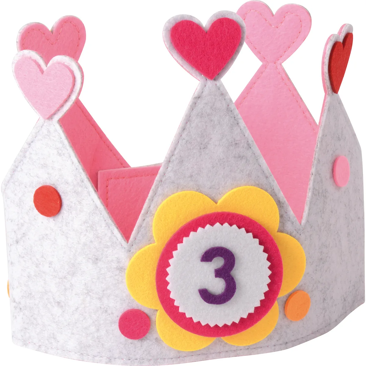 Kissenkrone, Weltkronenform, Herzornament, Geburtstagskrone, Filzkissen, kindergeburtstag, kuchenkranz, feierdekoration, stoffkrone, herzchen
