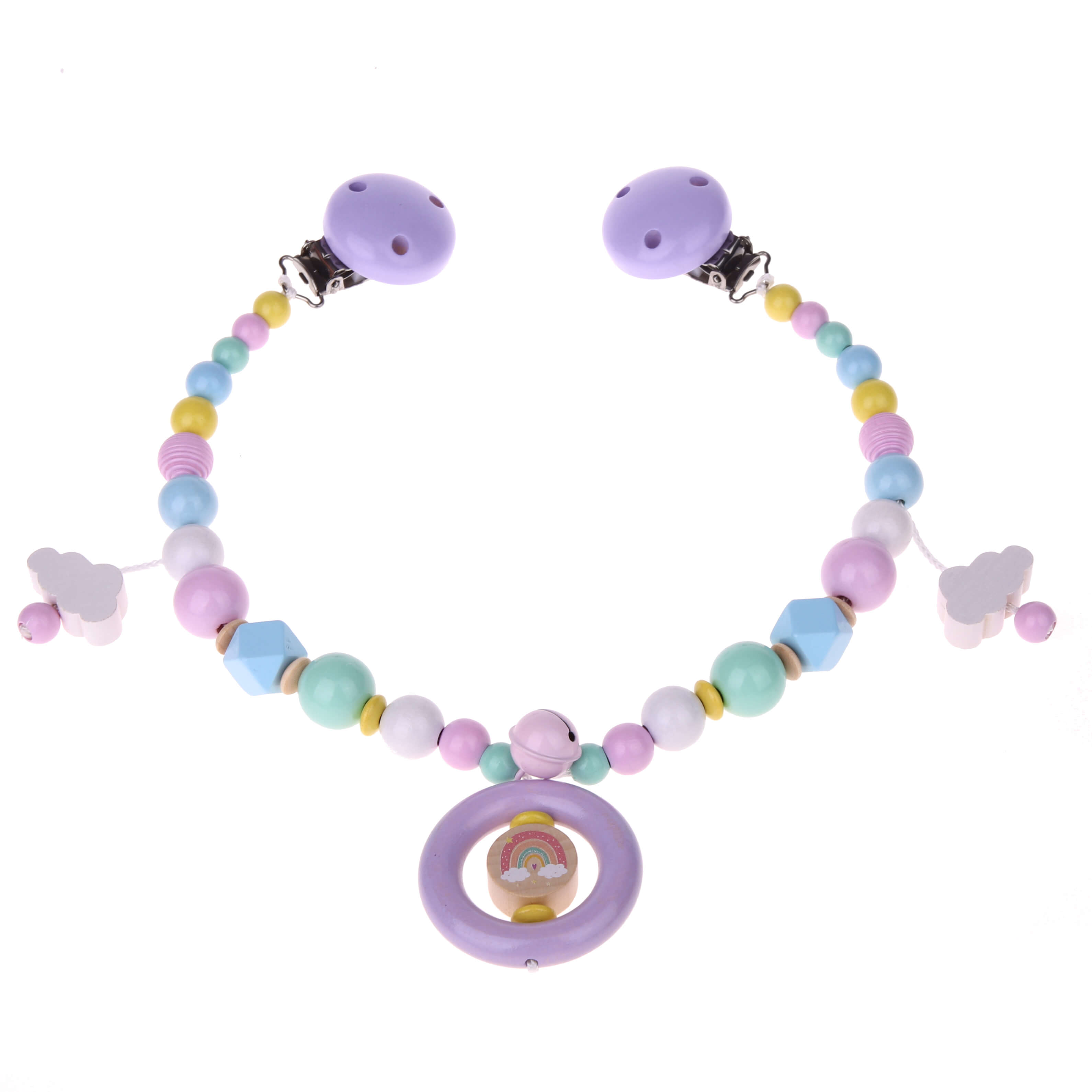 Rainbow baby carriage chain craft set pink