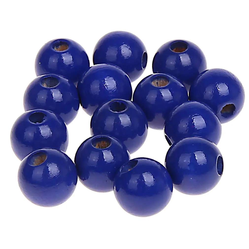 Holzperlen 12mm • 25 Stück dunkelblau 42 auf Lager