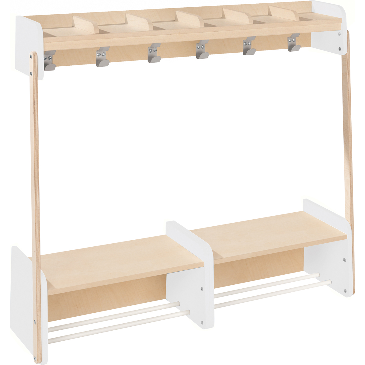 holz, regal, kleiderbügel, wandmontage, stange