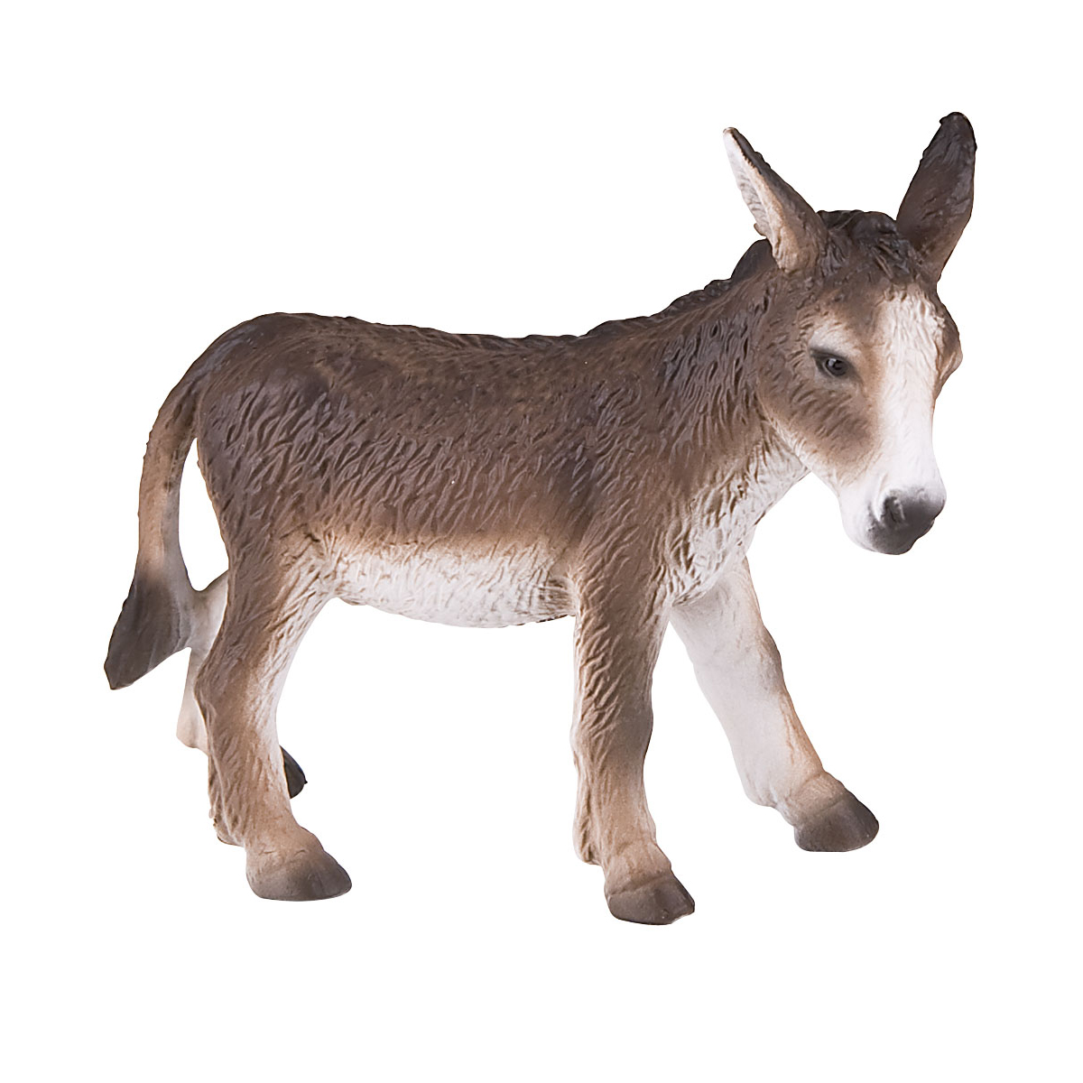 Esel, Andenponyk, Tierfigur, Spielzeug, Kunststofffigur, Esel, Stofffigur, Tiermodell, grau-braun, Spielzeug