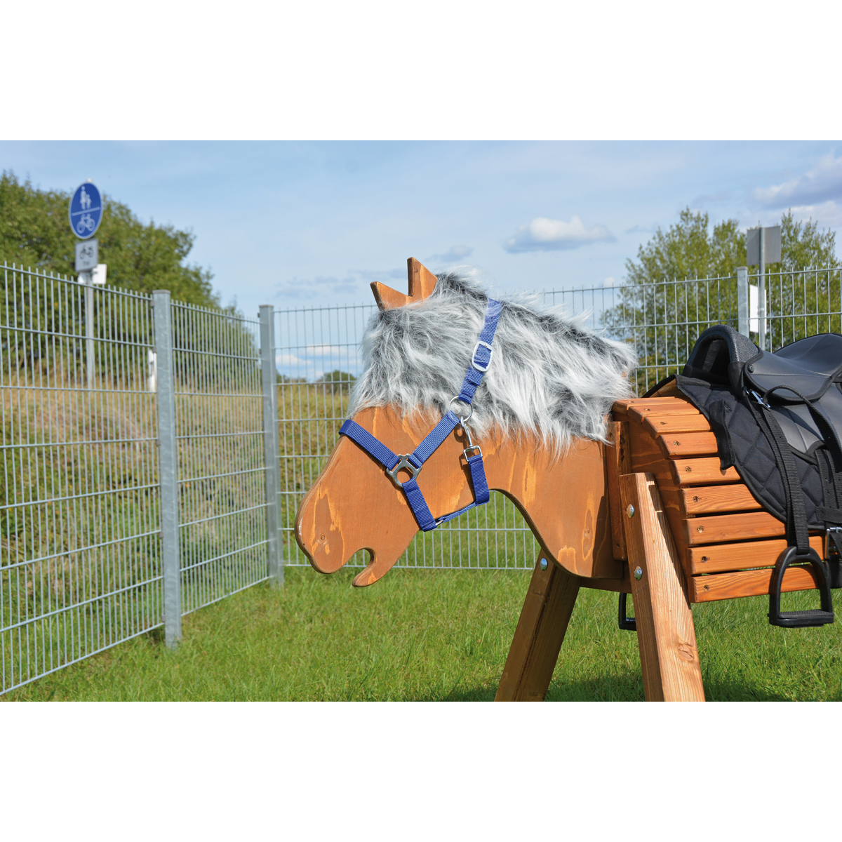Pferdekopf, Sattel, Pferd, Blue Halter, Holzpferd