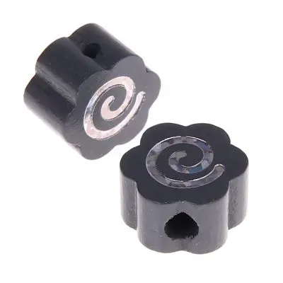 Motif bead glitter flower spiral safety hole gray 275 in stock 