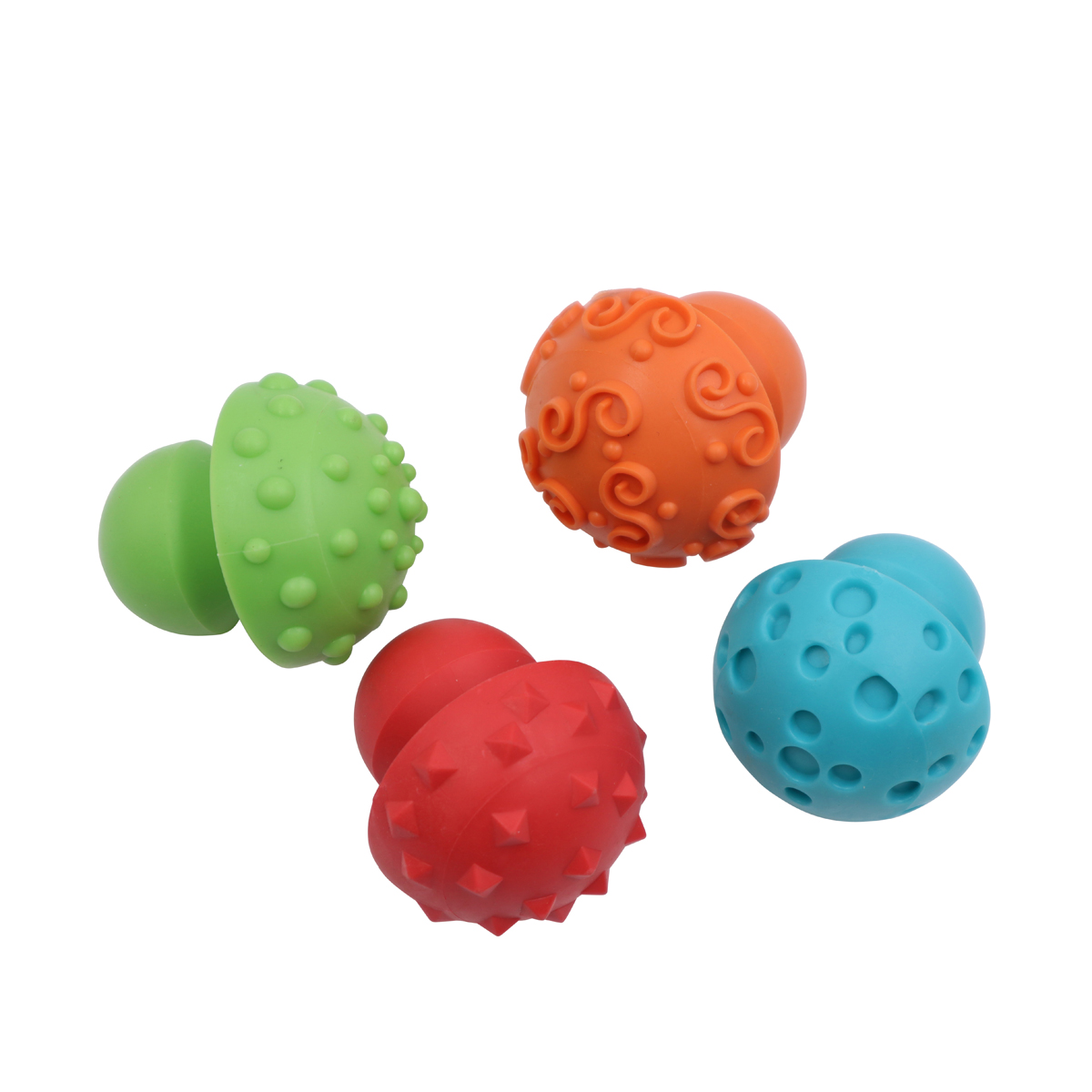 Spielzeugball, Kauspielzeug, Gummi Ball, Bälle-set, Rundballen, Kombibälle, Rundballen, texturierte Oberflächen, Spielzeugball, Gummi/Plastikball