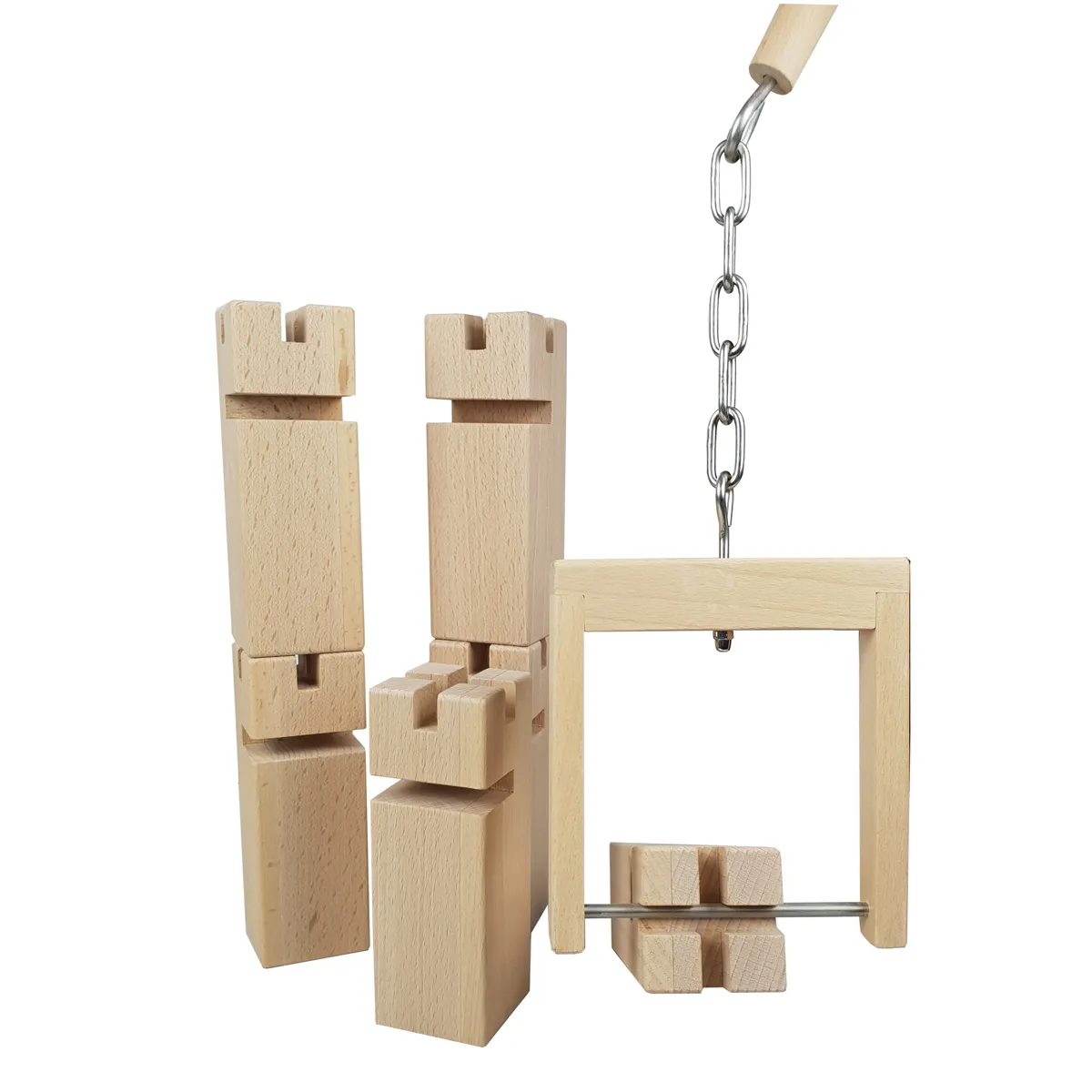 Holzbausteine, Baukasten, Holzspielzeug, Klemmbausteine, Holzklötze, Holzbausteine, Holzspielzeug, Bausteine, Kettenaufhängung, Naturholz