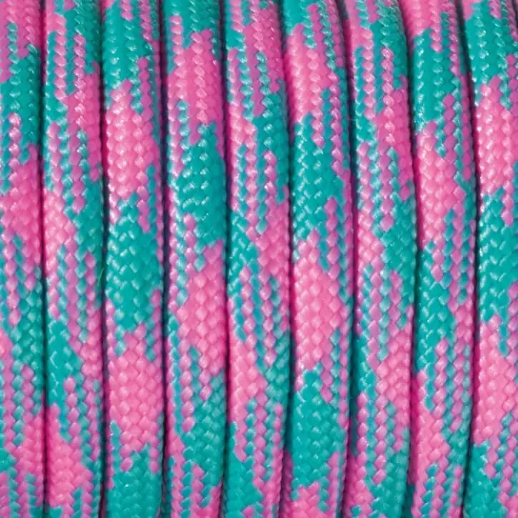 Paracord Kordel Ø 4 mm • 1 Meter pink-türkis 42 auf Lager