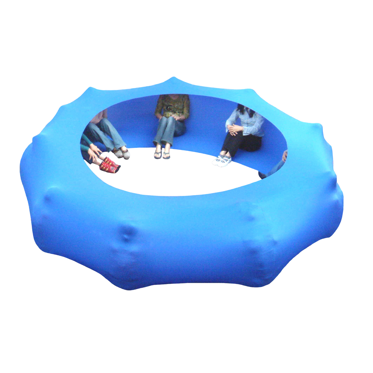 beanbag, circus-seat, blau, runder, sitz