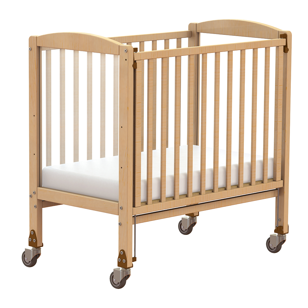Kleinkrippe, Kinderbett, Holz, Matratze, Rollbett, Baby crib, Wooden crib, Crib with wheels, Slatted sides, Cot mattress