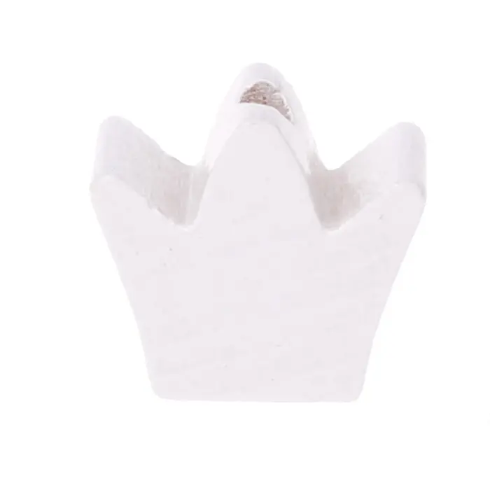 Milled crown motif bead white 280 in stock 