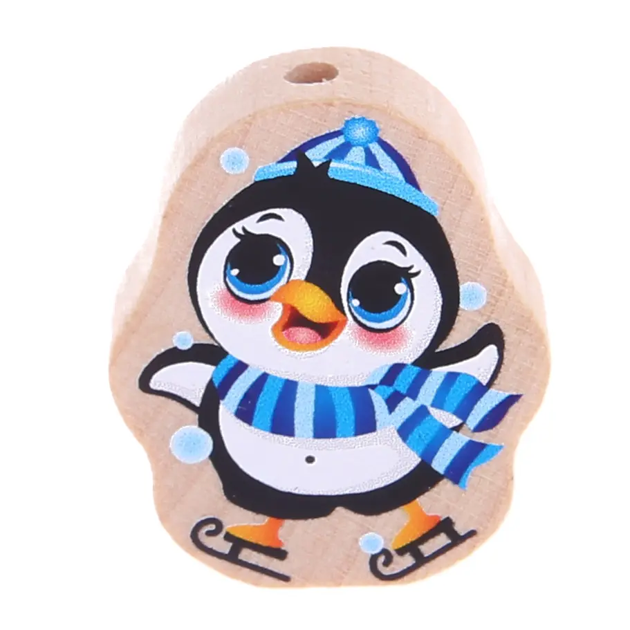 Motivperle Pinguin natur Schal blau 36 auf Lager