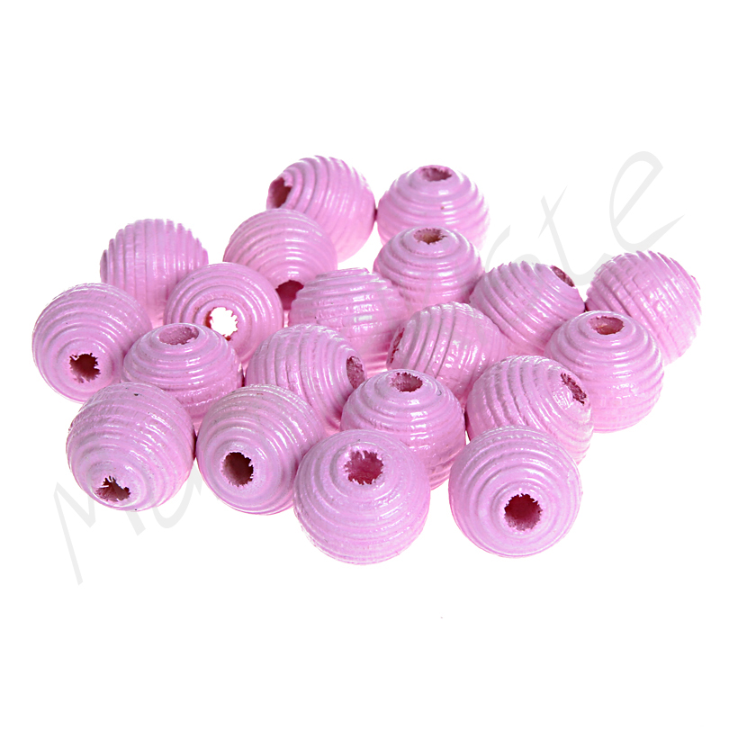 Grooved beads 10mm - 25 pieces pink 13 in stock 