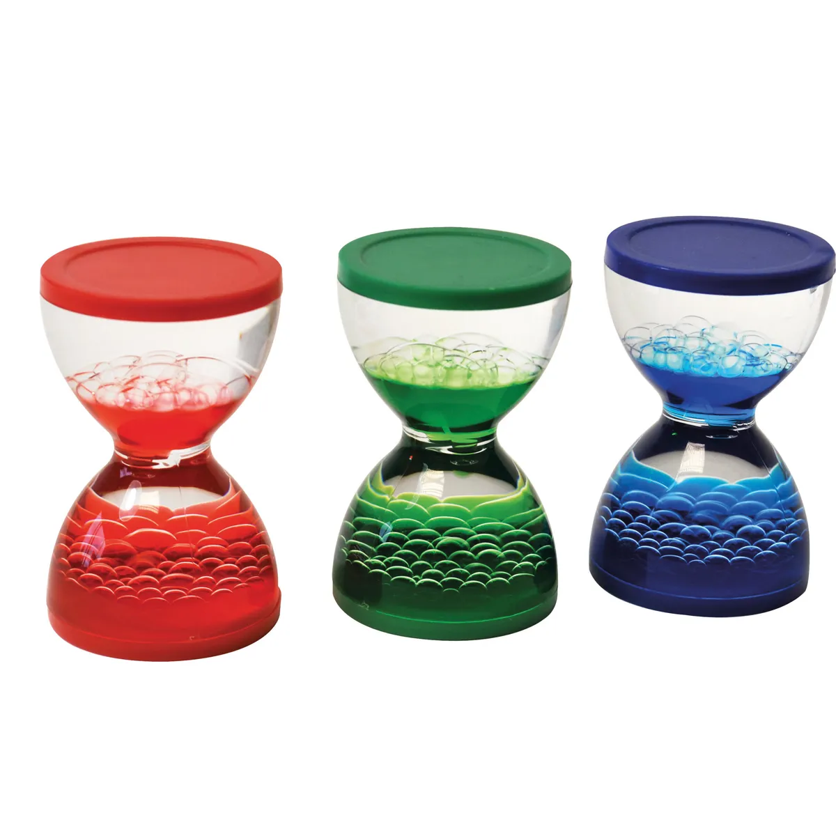 Sanduhren, Sanduhren-Set, Gefärbtes Glas, Blasenmuster, Dreier-Set, stundenglas, sanduhr, bunt, glas, satz von 3