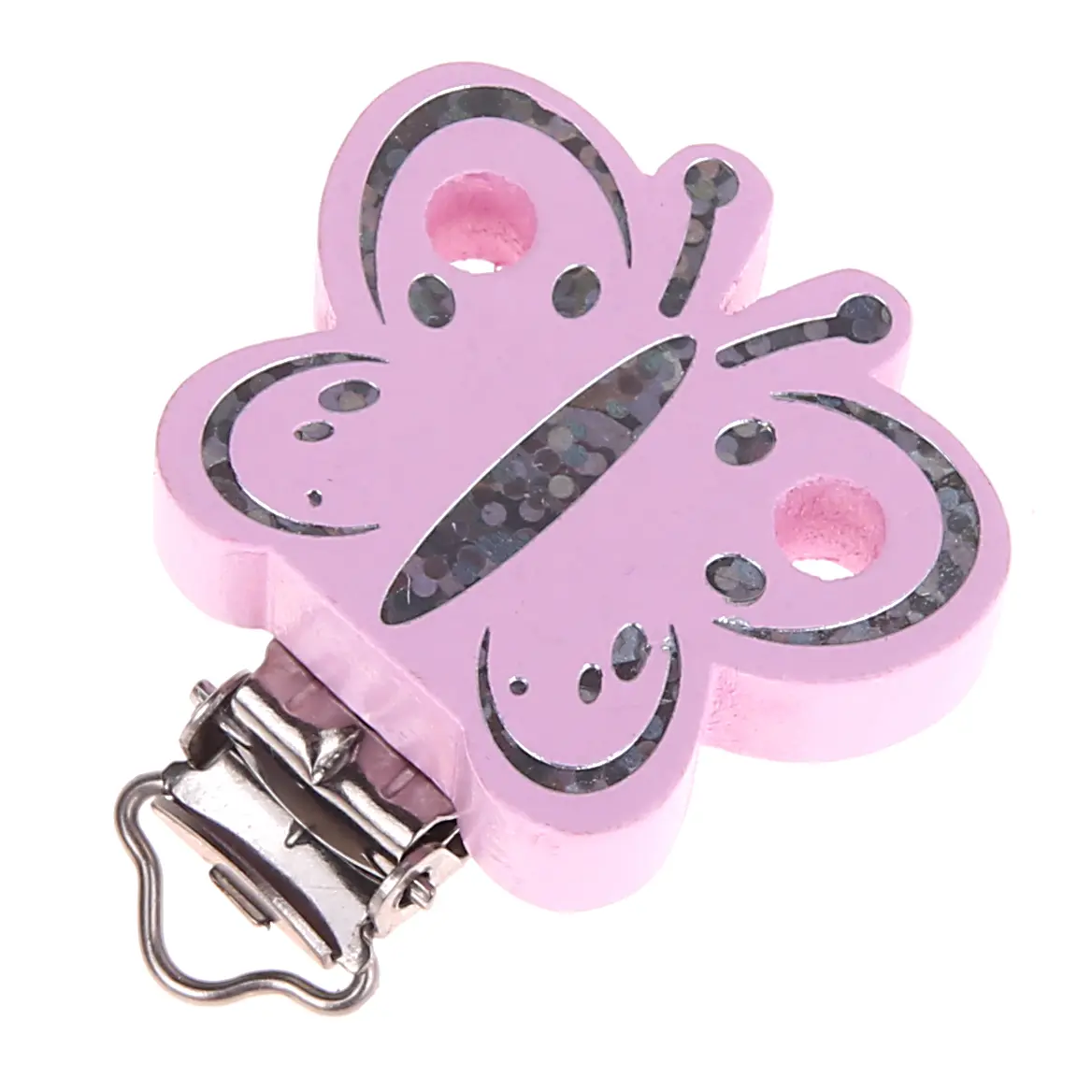 Schmetterlingclip Glitzer rosa 255 auf Lager