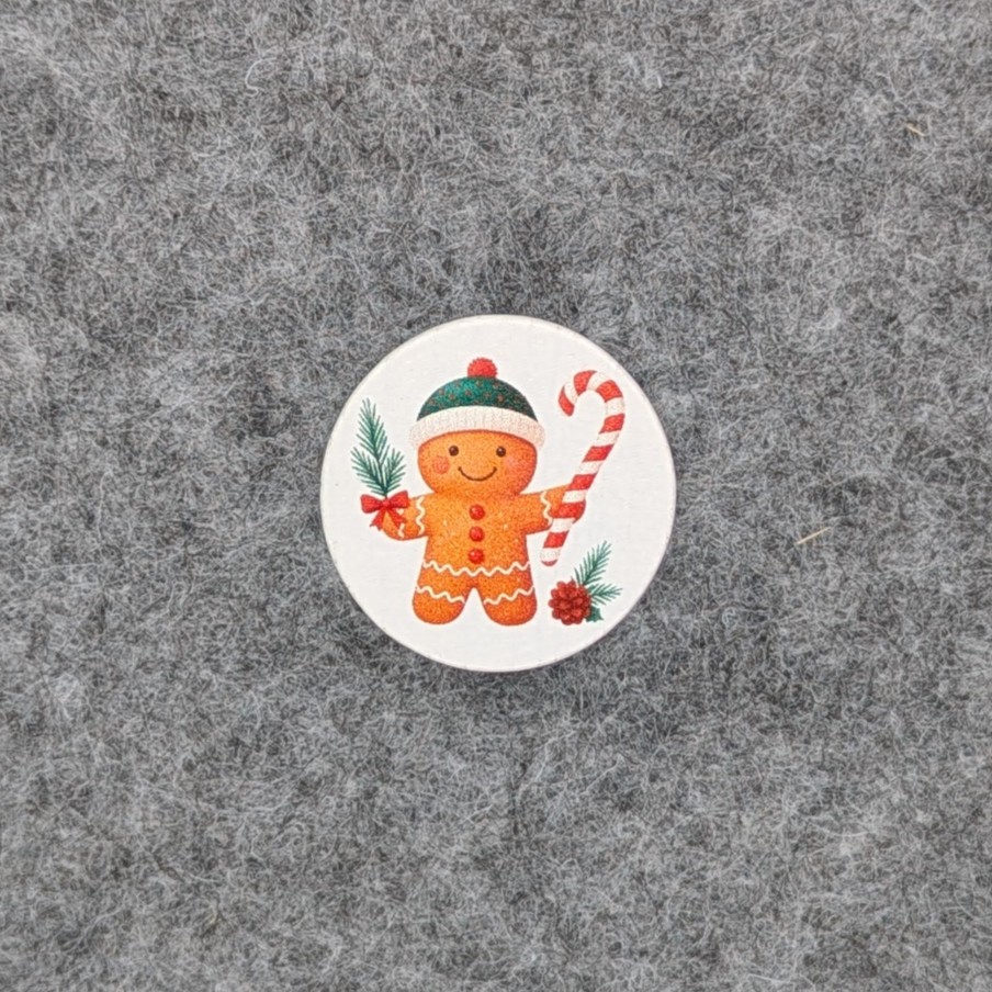 Motivperle Scheibe Lebkuchenmann weiß 43 auf Lager