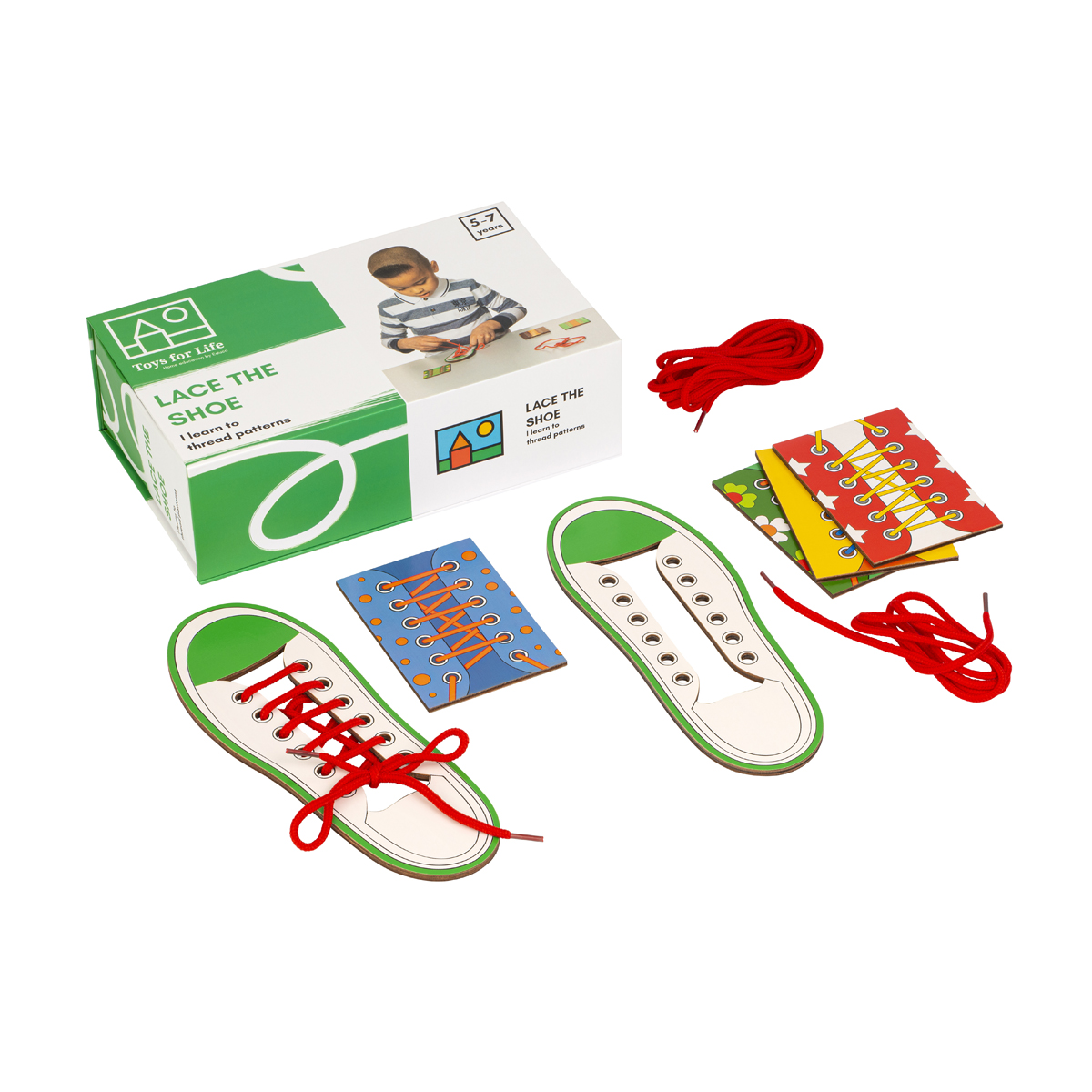Schuh-Puzzle, Lace The Shoe, Lacet Schuh, Holzset, Kinder Bastelset