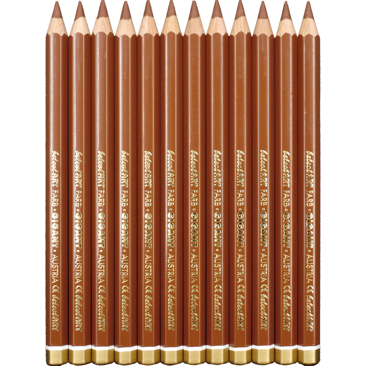 Bleistifte, Holzbleistifte, Rund, Braun, creme-gold?