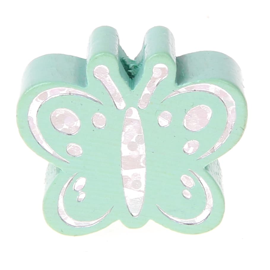 Motivperle Schmetterling Glitzer mint 767 auf Lager