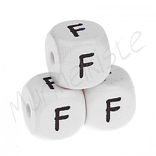 Buchstabenperlen weiß 10x10mm geprägt F 330 auf Lager