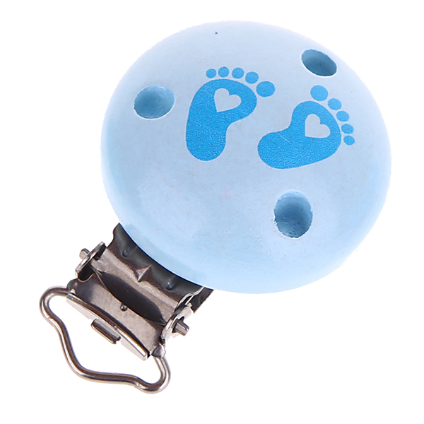 Pacifier clip baby feet baby blue 8 in stock 