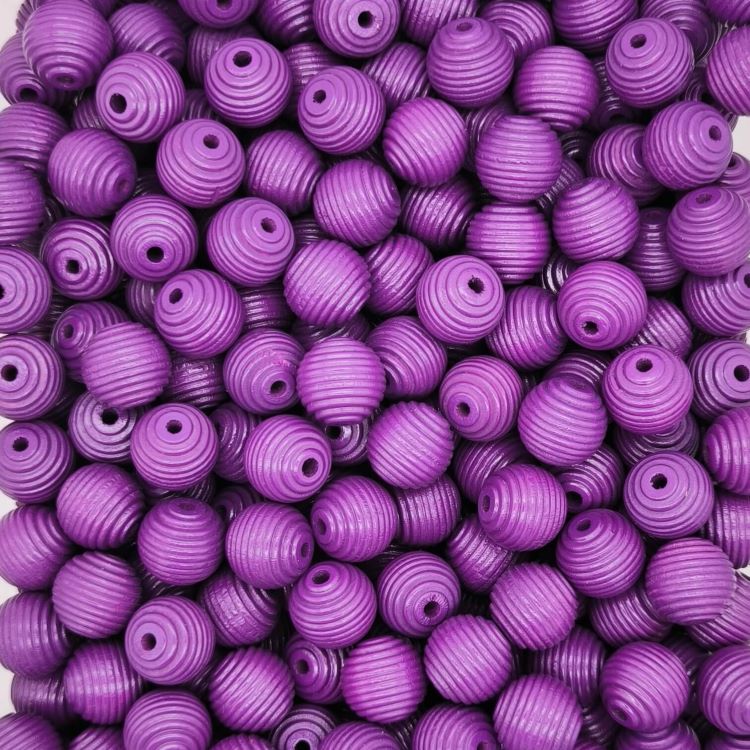 Rillenperlen 18mm • 10 Stück purpur 188 auf Lager