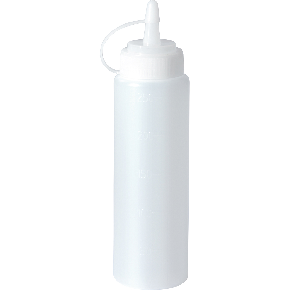 Squeeze-Flasche, Wasserflasche, Kunststoff, Transluzentes Weiß, Messmarkierungen