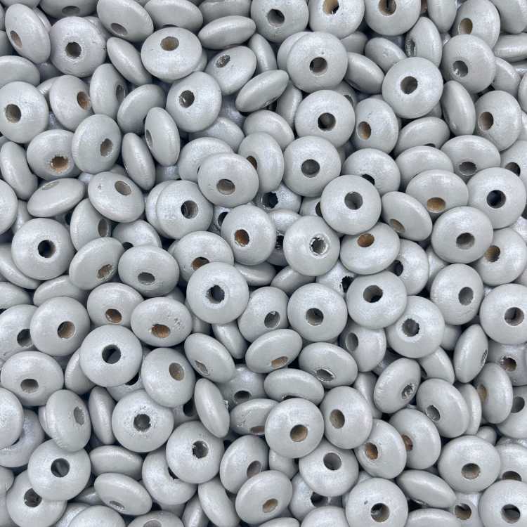 Wooden lenses mother-of-pearl 10mm - 50 pieces light gray 201 in stock 