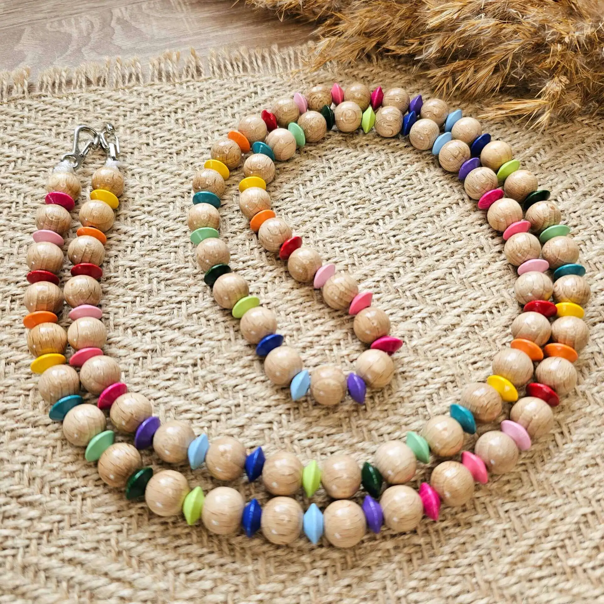 Cell phone chain wooden beads "Pastel" craft set