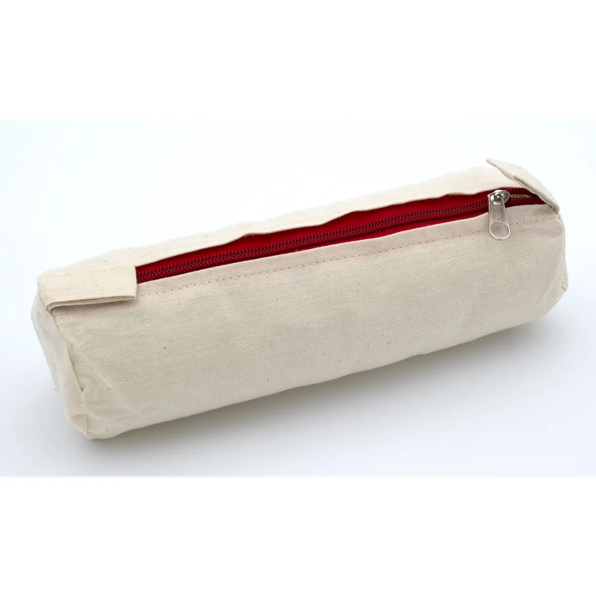 Tasche, Kosmetikbeutel, Stoffbeutel, Rotreißverschluss, Beutel mit Reißverschluss, Stiftedose, Reißverschluss-Etui, Canvas, Beige, rote Reißverschluss
